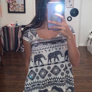 elephant print woven top